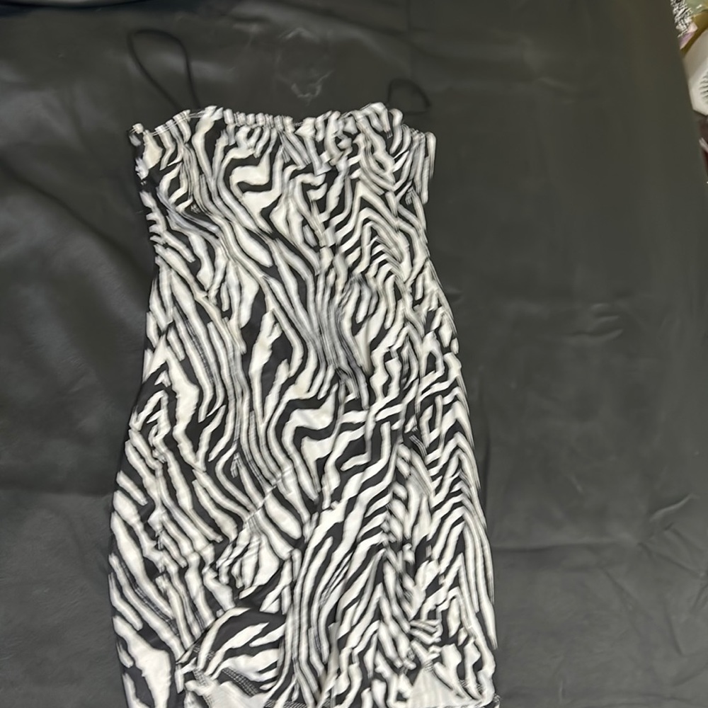 Shein L zebra dress straps